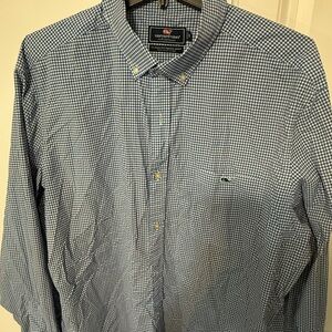 Vineyard Vines Men's Blue Gingham Shirt
